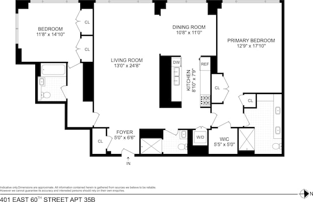 401 E 60th St Unit 35B, New York City, NY 10022 - view of property floor plan