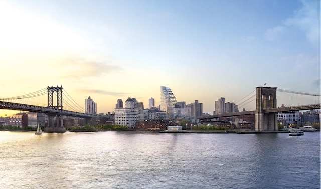 property view of water featuring a city view