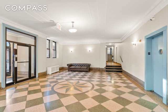 community lobby featuring stairs