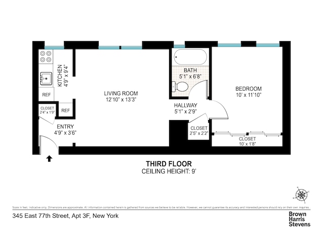 345 E 77th St Unit 3F, New York City, NY 10075 - view of floor plan / room layout
