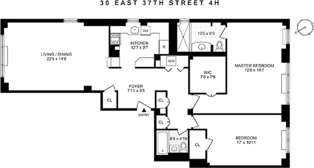 30 E 37th St Unit 4Hj, New York City, NY 10016 - view of room layout