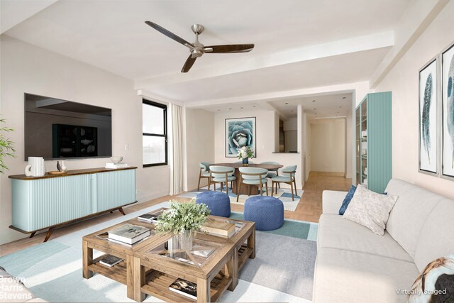 30 E 37th St Unit 4Hj, New York City, NY 10016 - living room with ceiling fan and radiator