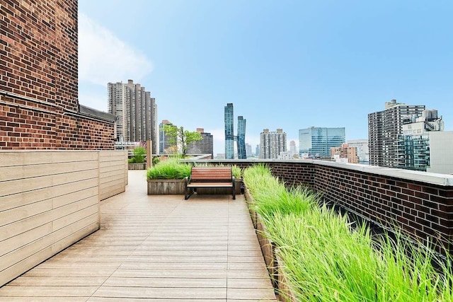 balcony featuring a city view