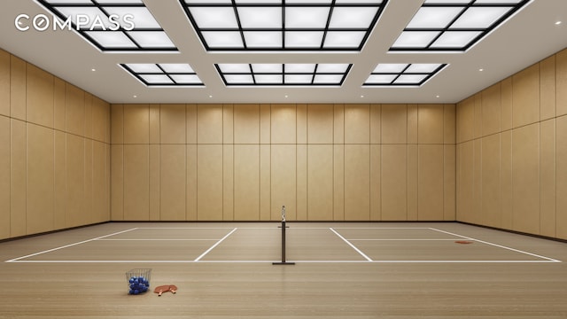 view of tennis court featuring community basketball court