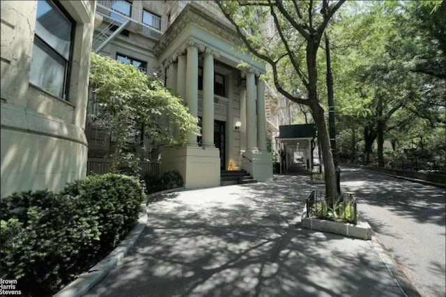 view of property exterior featuring stone siding