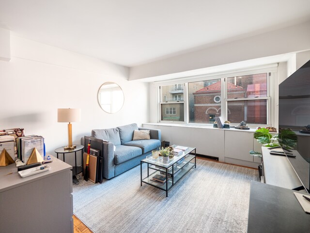 210 E 63rd St Unit 11B, New York City, NY 10065 - living room with wood finished floors