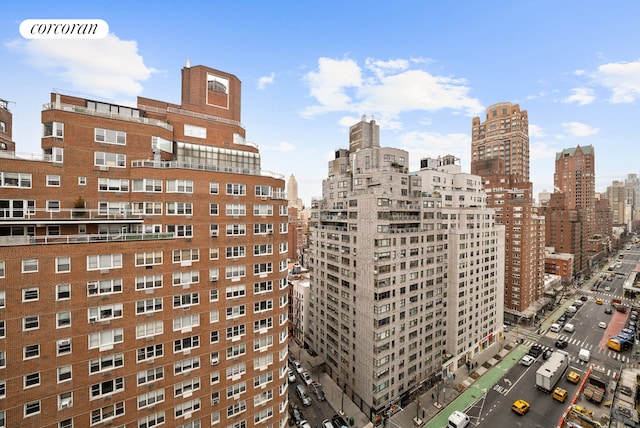 view of building exterior with a skyline view