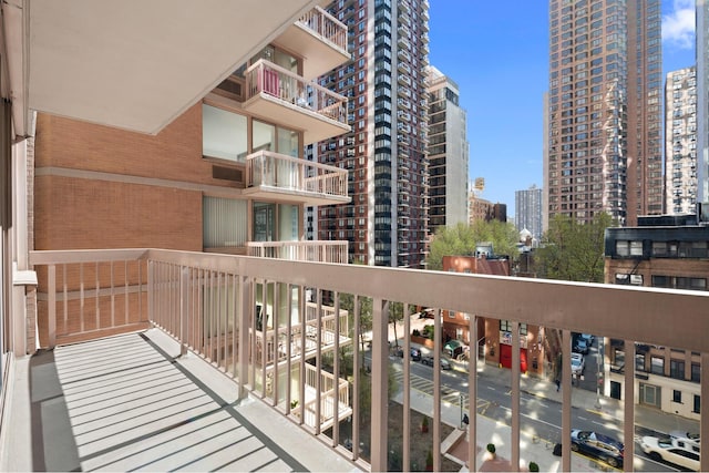 balcony with a view of city