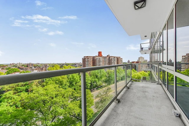 balcony with a view of city