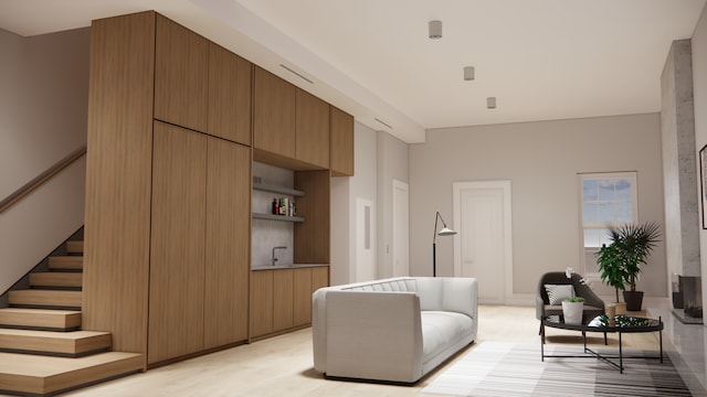 436 W 20th St Unit Th, New York City, NY 10011 - living area with stairway