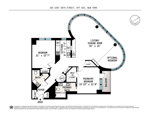 330 E 38th St Unit 50E, New York City, NY 10016 - floor plan / room layout