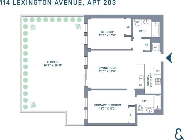 114 Lexington Ave Unit 203, New York City, NY 11238 - property floor plan