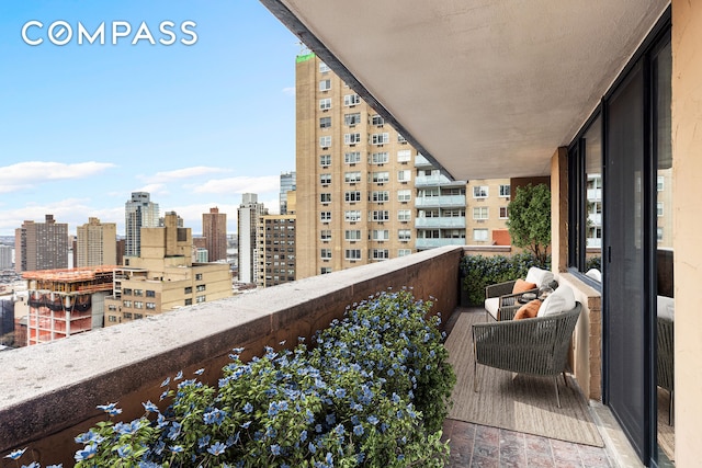 balcony with a city view