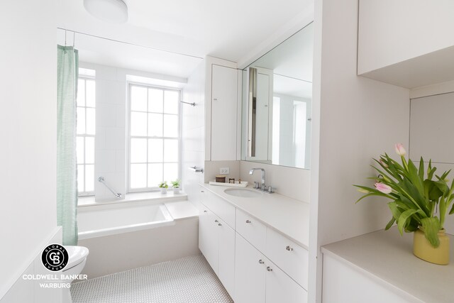 51 5th Ave Unit 2Bf, New York City, NY 10003 - full bathroom featuring vanity,  shower combination, and toilet