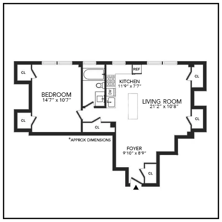 211 E 35th St Unit 4D, New York City, NY 10016 - floor plan / room layout