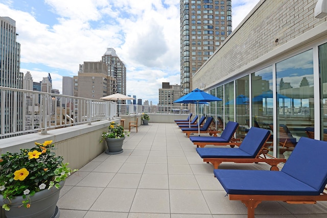 view of patio / terrace with a view of city