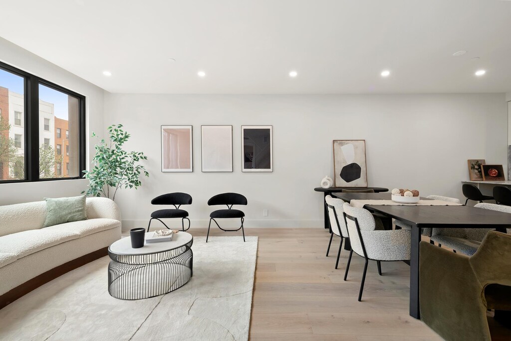 78 1st Pl Unit 2, New York City, NY 11231 - living area featuring light wood-type flooring, recessed lighting, and baseboards