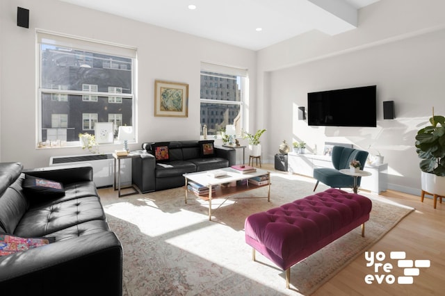 15 Broad St Unit 2714, New York City, NY 10005 - living area with wood finished floors and recessed lighting