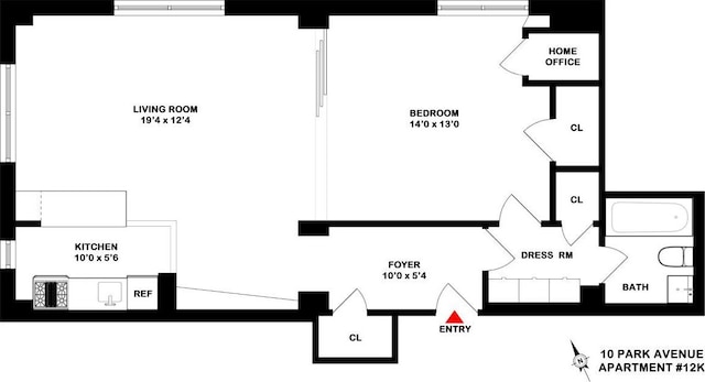 10 Park Ave Unit 12-K, New York City, NY 10016 - floor plan / room layout