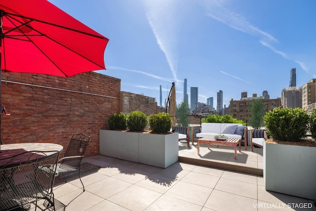 157 W 78th St Unit 6/5S, New York City, NY 10024 - view of patio / terrace featuring an outdoor hangout area and a city view