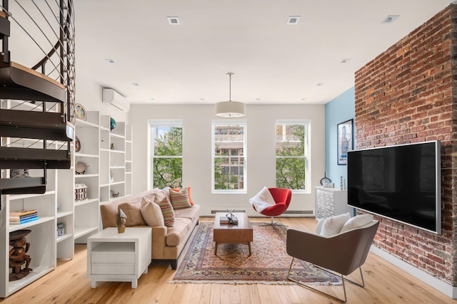 157 W 78th St Unit 6/5S, New York City, NY 10024 - living room featuring hardwood / wood-style floors, a wall mounted AC, and visible vents