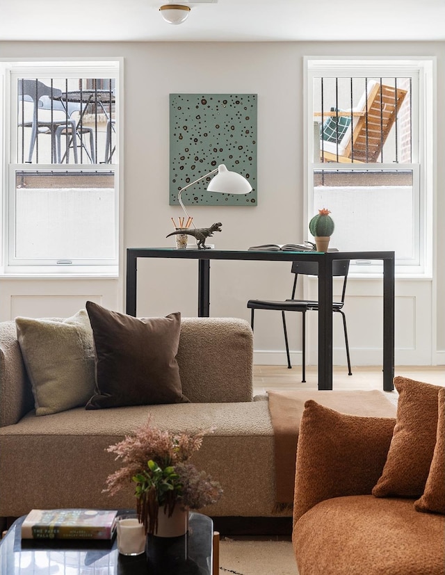 538 Henry St Unit 1, New York City, NY 11231 - living area with healthy amount of natural light, baseboards, and wood finished floors