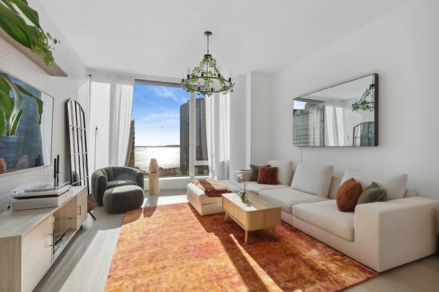 50 W St Unit 17-C, New York City, NY 10006 - living room with wood finished floors and a water view