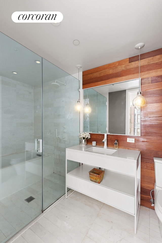 241 5th Ave Unit 10B, New York City, NY 10016 - bathroom with vanity and a tile shower
