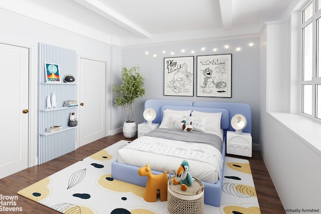 2 Beekman Pl Unit 1B, New York City, NY 10022 - bedroom featuring beamed ceiling and wood finished floors