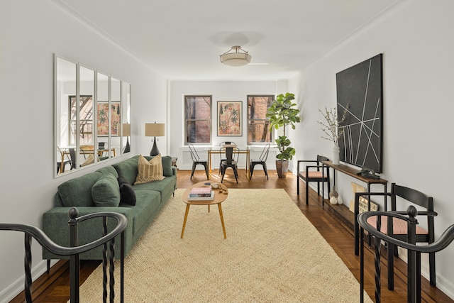 210 W 103rd St Unit 2G, New York City, NY 10025 - living room with baseboards