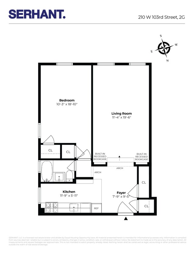 210 W 103rd St Unit 2G, New York City, NY 10025 - home floor plan
