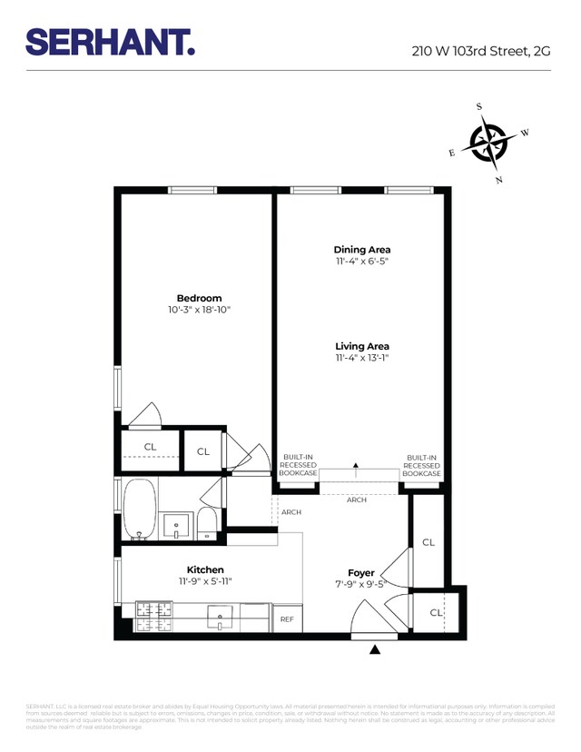 210 W 103rd St Unit 2G, New York City, NY 10025 - floor plan / room layout