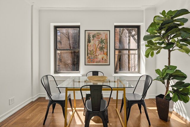 210 W 103rd St Unit 2G, New York City, NY 10025 - dining area with baseboards
