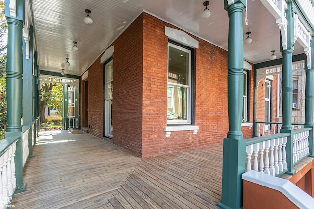 deck with a porch