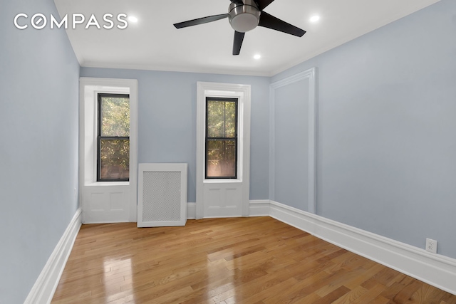 100 Hamilton Pl Unit 2F, New York City, NY 10031 - unfurnished room featuring light wood-type flooring, a ceiling fan, and baseboards