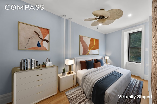 100 Hamilton Pl Unit 2F, New York City, NY 10031 - bedroom with light wood-style floors and baseboards