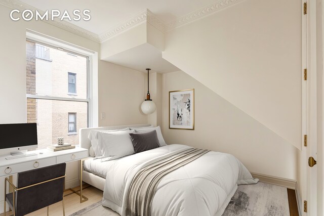 309 W 86th St Ph, Ph, New York City, NY 10024 - bedroom with light wood finished floors and crown molding