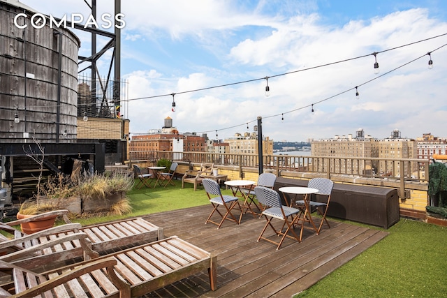 309 W 86th St Ph, Ph, New York City, NY 10024 - wooden terrace with a lawn and outdoor dining space