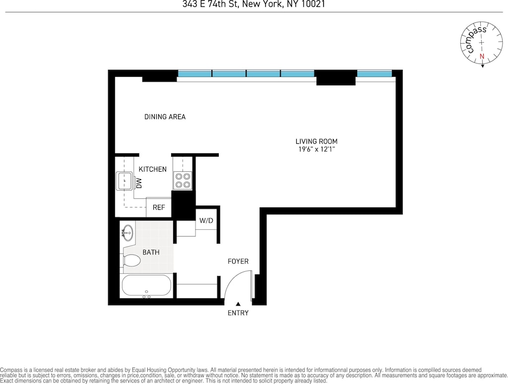 343 E 74th St Unit 7D, New York City, NY 10021 - view of room layout