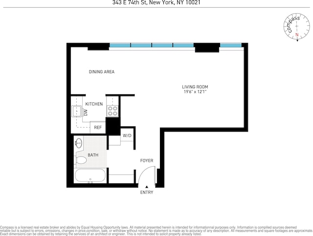 343 E 74th St Unit 7D, New York City, NY 10021 - view of room layout