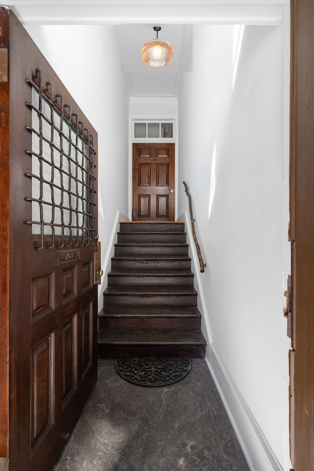 1342 Lexington Ave, New York City, NY 10128 - stairway with baseboards and concrete flooring