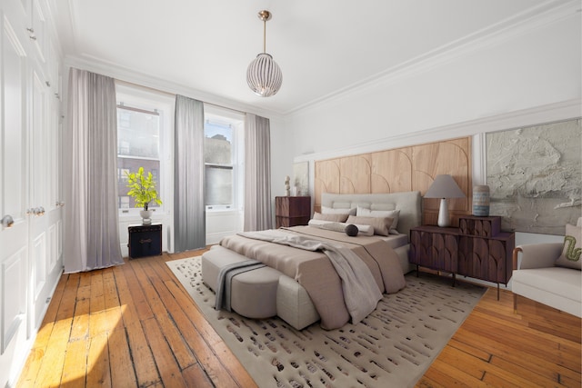 1342 Lexington Ave, New York City, NY 10128 - bedroom with hardwood / wood-style floors and crown molding