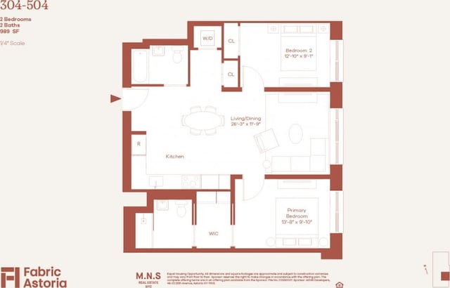 22-54 46th St Unit 504, New York City, NY 11105 - room layout
