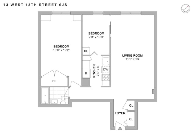 13 W 13th St Unit 6Js, New York City, NY 10011 - property floor plan