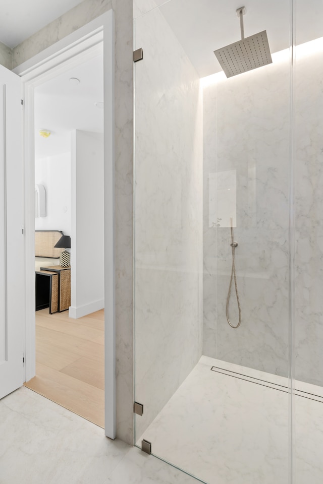 1025 Pacific St Unit 2A, New York City, NY 11238 - bathroom with a marble finish shower