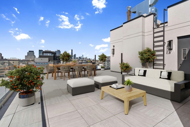 1025 Pacific St Unit 2A, New York City, NY 11238 - view of patio / terrace with outdoor lounge area and a view of skyline