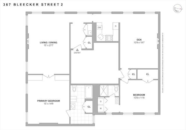 367 Bleecker St Unit 2, New York City, NY 10014 - view of room layout