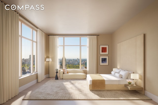 bedroom with baseboards
