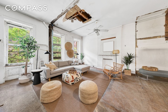 55 W 71st St, New York City, NY 10023 - living area with a ceiling fan