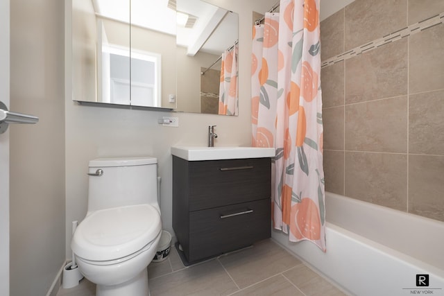 110-12 64th Ave Unit 2-Ab, New York City, NY 11375 - full bath featuring vanity, shower / bathtub combination with curtain, and tile patterned floors